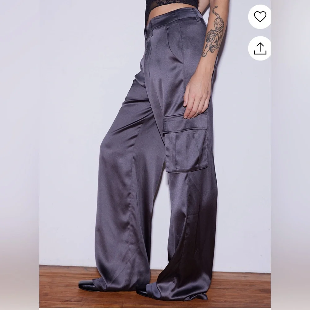 Brand new size Medium Satin Cargo pants - Picture 3 of 7